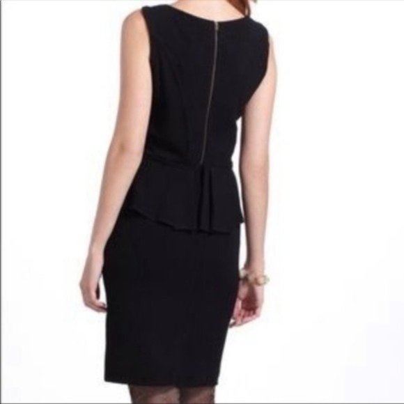 Anthropologie Ganni Black Sleeveless Peplum Dress - Picture 2 of 8